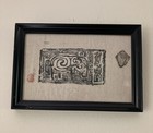 Vintage Chinese Stone Or Bronze Rubbing On Rice Paper Framed