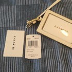 Coach Crossgrain Leather Lanyard Badge Id Credit Card Holder-chalk White gold
