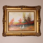 Vintage Max Karp Signed Original Enamel On Copper Painting Impressionist