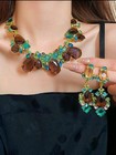Stunning Statement Rhinestine Necklace   Drop Earring Set -bohemian Gift For Her