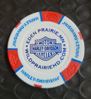 Harley Davidson Poker Chip  wild Prairie  Eden Prairie  Mn New Style White Rare