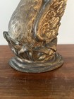 Antique Rare Vintage 19th Century Edwardian Brass Cast Swan Heavy Door Stop