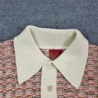 Vintage Sears Kings Road Knit Polo Shirt Dagger Collar Orange Men Medium 70s
