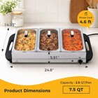 7 5 Qt Buffet Server  Electric Food Warmer With Lids  Silver