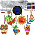  30 Sets Summer Suncatcher Craft Kits Glow In The Dark Diy Window Paint Art 