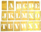 Vintage Reese s Brass Stencils Interlocking 2  Letters Only W Box