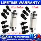 2pcs Universal 1 4  5 16  3 8  Chrome Glass Reusable Washable Inline Fuel Filter