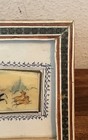 Antique Persian Miniature Hunting Scene Painting In Khatam Marquetry Frame