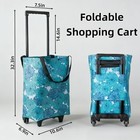 Folding Shopping Cart Foldable W  Wheelscart Tote Bag Trolley Grocery Portable
