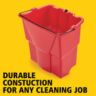 Rubbermaid Commercial 4 5 Gallon Down Press Wringer Bucket Red  Cleaning