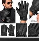 Men   s Genuine Leather Gloves Black Warm Lined Winter Driving Gloves