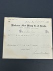 1868 Manhattan Silver Mining Co Of Nevada Letterhead Payout Receipt   Photo