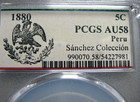 1880 Peru 5c Sanchez Collection Au-58 Pcgs Coin ---  673c
