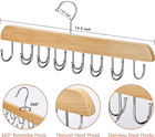 Wooden Belt Hanger With 14 Hooks  360   Rotating Closet Organizer