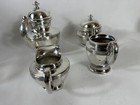 Ornate Antique Victorian Matching 4piece Derby Silverplate Teaset