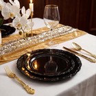 100pcs Heavy Duty Black Plastic Plates 10in 7 5in For Wedding Bridal Shower
