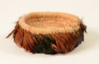Small Pomo Feathered Basket By Enrique Arroyo   Ca  2000  7 8  X 2 25 