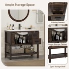 36  Farmhouse Bathroom Vanity Cabinet W  Ceramic Sink  2 Sliding Drawers Storage