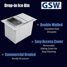 Gsw Ib1218 Stainless Steel Drop-in Ice Bin 18   d X 12   w X 14   h With Sliding Cover