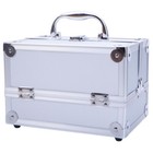 Makeup Train Case Organizer W  Mirror Aluminum Cosmetic Box Portable Storage New
