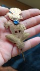 Rare Older Peruvian Tupu   Shawl Pin Copper W Horse 
