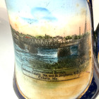 Calais  Maine Me Antique International Bridge Souvenir Germany Cobalt Creamer