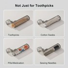 3 Pcs Mini Travel Toothpick Holder For Purse clear Gray Plastic Portable Storage