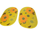 Vera Vintage Placemats   Set Of Four  Oval  Yellow W  Orange And Yellow Daisies 