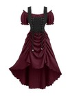  Rosegal Women Plus Size Steampunk Renaissance Costume Dress Large Plus Red_1