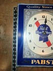 Vintage Pabst Blue Ribbon Light Up Sign  Electric Wall Clock Beer Bar 15  X 12 