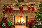 Christmas Photography Backdrop 7x5ft Fireplace Stone Wall Christmas Socks