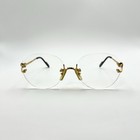 Read Desc Vintage 90s Cartier Paris Eyeglasses Frames Gold Filled Rimless 135