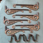 6 Rare Victorian art Deco Swing Arm Curtain drapery Rods W  Extenders   Brkts 