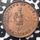 1852 Canada Quebec 1 2 Penny Bank Token Lot jm8982 High Grade  Beautiful 