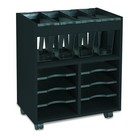 Safco Go Cart Mobile File Engineered Wood 8 Shelves 4 Bins Black 5390bl