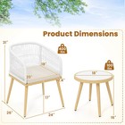 3 Pcs Patio Bistro Set Outdoor Pe Wicker Conversation Furniture Set