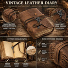 Vintage Leather Journal - Handmade Refillable Leather Bound Notebook With Deckle