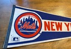 Vintage Mlb New York Mets Pennant  full Size  Major League Baseball 1986
