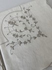 Vintage Embroidered Linen Tablecloth   4 Napkins Set With Floral Motifs