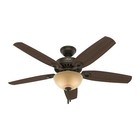 Hunter Fan 52 Inch Traditional Brushed Nickel Ceiling Fan W Light And Pull Chain