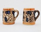 Vintage Japan Ceramic Beer Steins Salt   Pepper Shaker Set 2 X 1 75 Inch