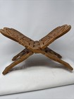 Vintage Hand-carved Wood Folding Book Holder Or Display Stand India