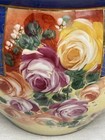 Old Magnificent Huge Hand Painted Roses Ceramic Flower Pot Planter Euc Rare 33lb