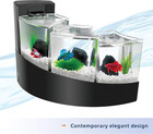 Betta Falls 3 Section Aquarium Fish Tank With Quietflow Power Filtration  Black