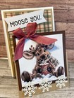 4 Stampin Up    moose You    Double Fun Fold Adorable Mocha Plaid Greeting Card Kit