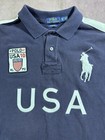 Polo Ralph Lauren Usa  10 Polo Shirt Sz Xl  Navy Blue Olympics 90s Style Pony