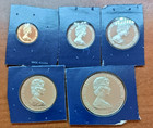1977 B v i  British Virgin Islands Lot Of Five Coins 1-5-10-25-50 Cents  proof  