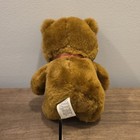 Vintage 1984 Brown Tan Teddy Bear Plush Stuffed Animal W  Ribbon Bow Small