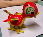 Vintage Mikuni Made In Japan Tin Litho Wind-up Mechanical Bird Duck Chick