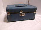 Vintage Blue Travel Train Make Up Hard Case Circa 1960 s